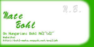 mate bohl business card